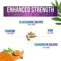 Capsulas Glucosamina con Condroitina Cúrcuma MSM De Triple Potencia 60 Cápsulas