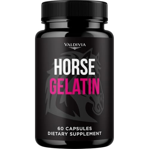Horse Gelatin Supplement Capsules Joint Skin Collagen Hair Support 1 Pack 60Ct