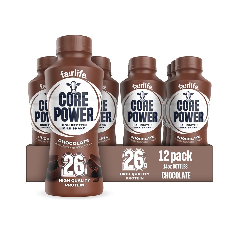 Core Power Protein Shake, Chocolate, 26g Bottle, 14oz, 14 Fl Oz (Pack of 12)