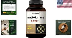 Nattokinase Supplement 8000 FU Per Serving 240 Veggie Capsules