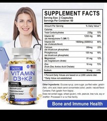 Vitamins D3 + K2 Sofgels 3000mg Per Serving Join & Bone Support 120 Capsules
