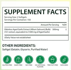 Best Aged Garlic Extract, 300 Softgels, 7500mg Odorless | Heart & Immune Pack 1