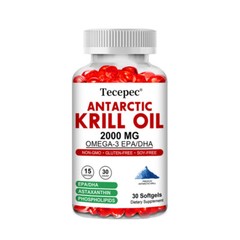 Antarctic Krill Oil 2000mg – with Omega-3 EPA, DHA, Astaxanthin & Phospholipids
