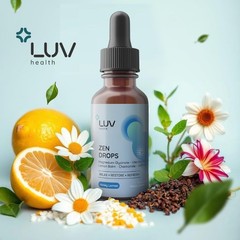 LUV Zen Drops Stress Support containing Magnesium Glycinate and Lemon Balm Vegan