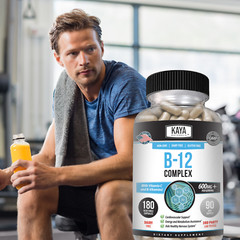 B-12 Complex 180ct Vitamin B2 B6 B12 & C Biotin Inositol Folate Choline
