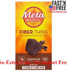 4 PACK Metamucil Fiber Supplement Chewable Thins Fiber Powder Food Chocolate
