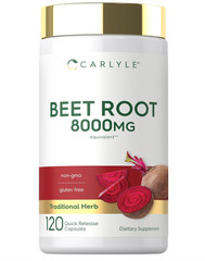 USDA Organic Extra Strength Beet Root 20:1 Extract 8000 mg Strength 120 Capsules