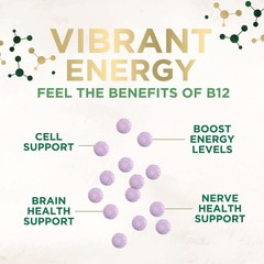 Vitamin B 12 Complex Supplement 1,000 mcg – Fast Dissolve Chewable for Energy