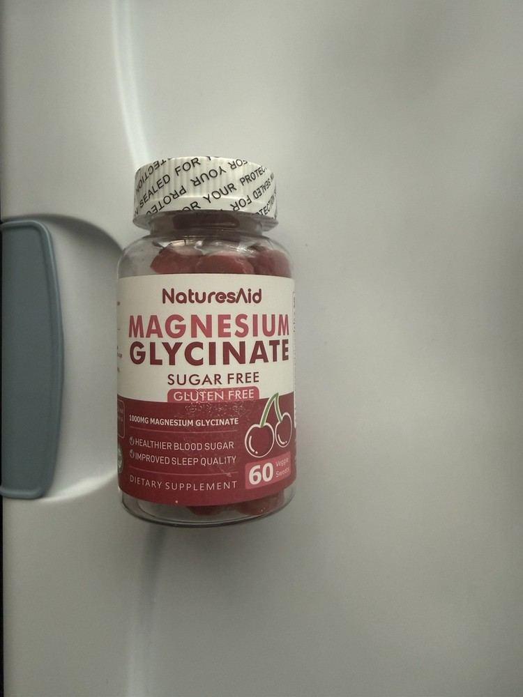 NaturesAid Magnesium Glycinate Gummies Sugar-Free 60 Exp 12/2028