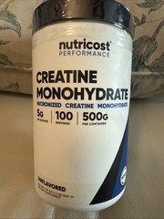 NEW! Nutricost Unflavored Pure Creatine Monohydrate 500g Powder Exp 1/2028