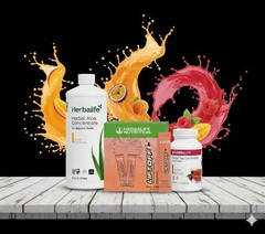 Herbalife Raspberry Tea 3.6 oz +Mango Aloe Pint+30 Tropical Force Liftoff Sticks