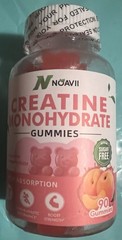 Noavii Creatine Monohydrate Gummies Strawberry Sugar Free 90 Ct Exp 1/27