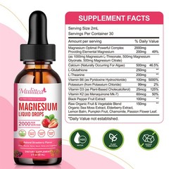 2PACK Magnesium Liquid Drops 2000mg Bone, Muscle, Nerve, Mood, Sleep Support