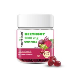 Nature’s Key Beetroot Gummies Sugar Free Energy Booster 60Ct
