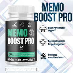 (5 Pack) Memo Boost Advanced Brain Max Support Supplement MemoBoost 300 Capsules