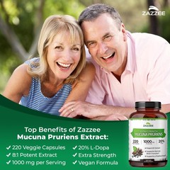 Zazzee Extra Strength Mucuna Pruriens 81 Extract, Minimum 20% LDopa, 1000 mg