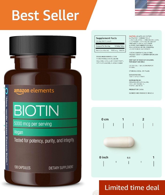 Biotin 5000 mcg Capsules (130 Count) – Beauty & Cognition Support