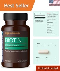 Biotin 5000 mcg Capsules (130 Count) – Beauty & Cognition Support
