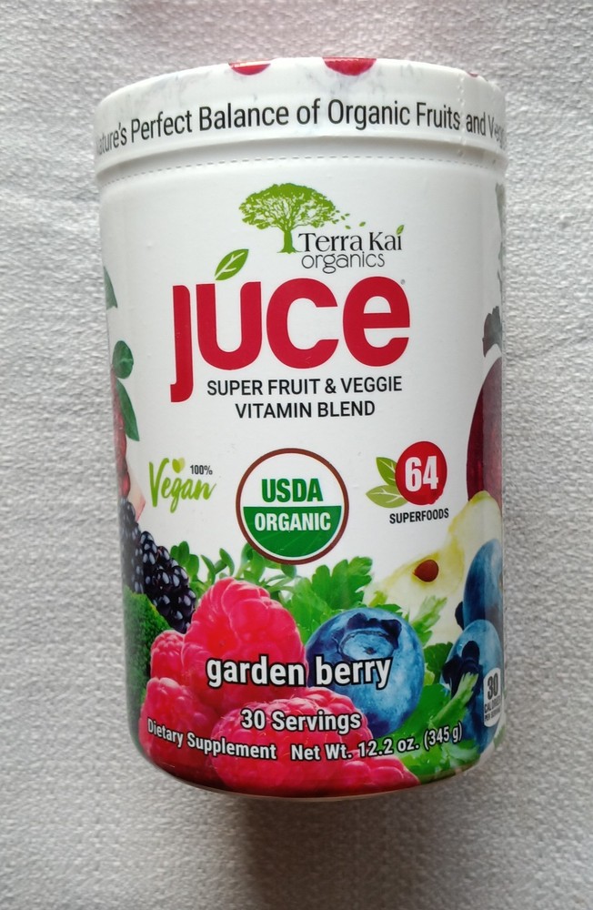 Terra Kai USDA Organic Juce Super Fruit&Veggie Vitamin Blend Garden Berry 12 oz