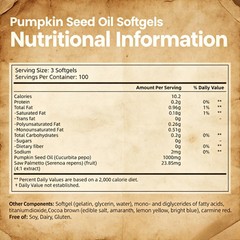 VIVONU Pumpkin Seed Oil 1000mg with Saw Palmetto 300 Softgels