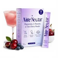 Nite Nectar Magnesium Glycinate Sleep Mocktail Powder Night Drink Mix 12 Packets