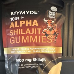 MYMYDE 10 in 1 Alpha Shilajit Gummies 4000mg Energy Support Tamarind 60 Count