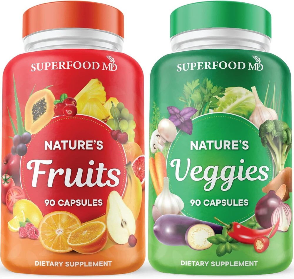 Suplemento De Frutas Y Verduras – 90 Capsulas De Frutas Y 90 Verduras – S
