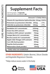 Fluid Support – WATER AWAY PILLS – Electrolyte Dandelion Lea1 Bottle 60 Capsules
