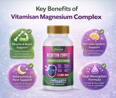 Magnesium Complex & Essential Magnesium Supplement 1100 mg support fitness 140