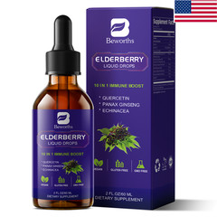 60-240ml Immune Support Liquid with Black Elderberry Extract, Vitamin C, Vitamin