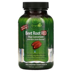 2 X Irwin Naturals, Beet Root RED, Max-Conversion with Nitric Oxide Booster, 60