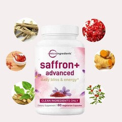 Micro Ingredients Saffron+ Advanced Supplements 60 Veggie Capsules 10-in-1 NEW