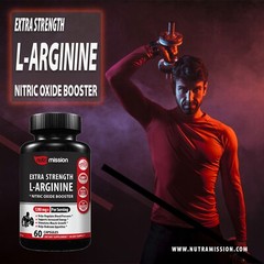 Extra Strength L-Arginine Nitric Oxide Libido & Testosterone Booster 2-Pack