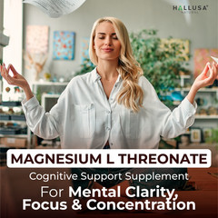 Magnesium L-Threonate 2000mg Cognitive, Brain, Memory & Sleep Support 60 Caps