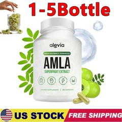 5x Alevia Organic Amla Capsules 1000mg Indian Gooseberry Antioxidant Supplement