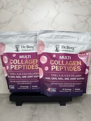 Dr. Berg Multi Collagen Peptides Unflavored Powder Two Pack 14.10 oz Exp 07/2027
