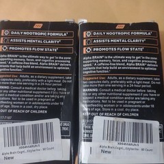ALPHA BRAIN”2″GIANT BOTTLES Memory Focus Daily Cognitive Support (90 Capsules-X2