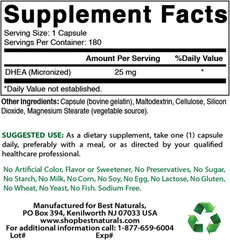 , Micronized DHEA 25 Mg 180 Capsules