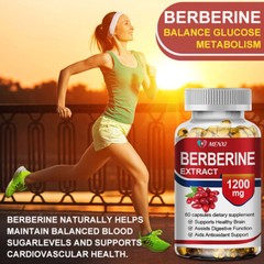 (3 Bottles) Berberine HCl 1200mg – High Potency Berberine – Blood Sugar Support