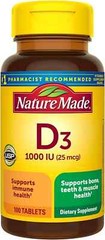 SM Nature Made Vitamin D3 25mcg 1000 IU 100 Tablets (3 Pack)