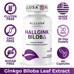 GINKGO BILOBA 120 mg – Brain Function – Memory Support Supplement – 60 Cap