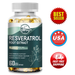 Resveratrol Capsules 1200MG Maximum Strength Anti Aging Antioxidant Supplement