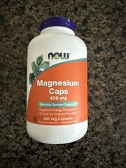 NOW Foods Magnesium Caps 400mg 360 Veg Capsules Factory Sealed Best By 11/2030