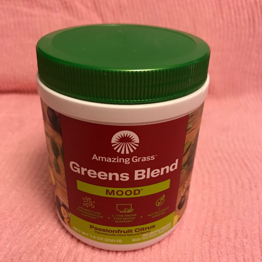 Amazing Grass Greens Blend MOOD Passionfruit Citrus 7.4 oz 30 Servings NEW 2027