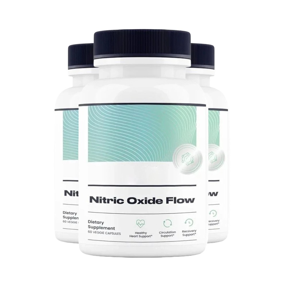 3-Pack Nitric Oxide Flow – Blood Pressure Circulation Support – 180 Capsules