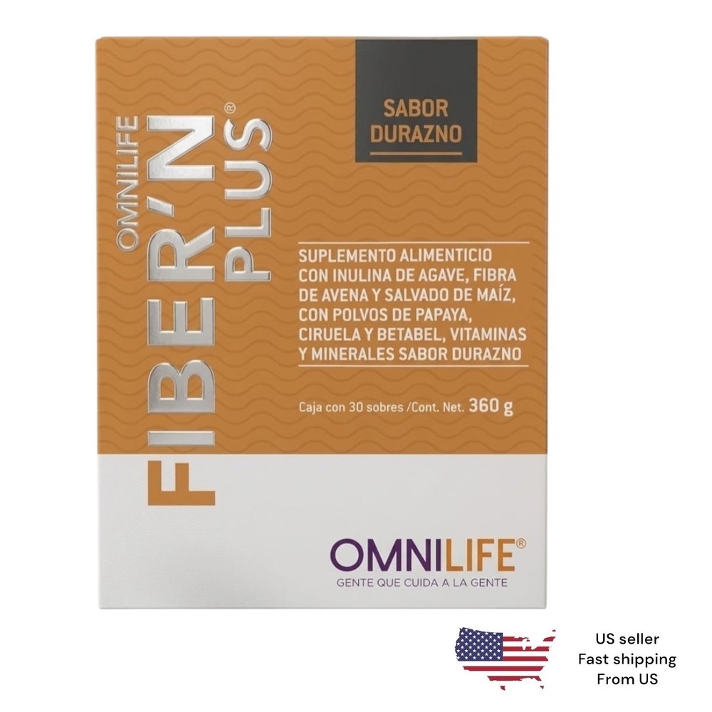 Omnilife Fiber’N Plus Peach Flavor 30 Packets 360g Dietary Supplement Original