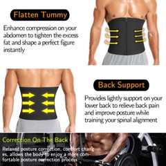 Men&Women Waist Trainer Body Shaper Waist Trimmer Slimming Belt Sauna Sweat Band