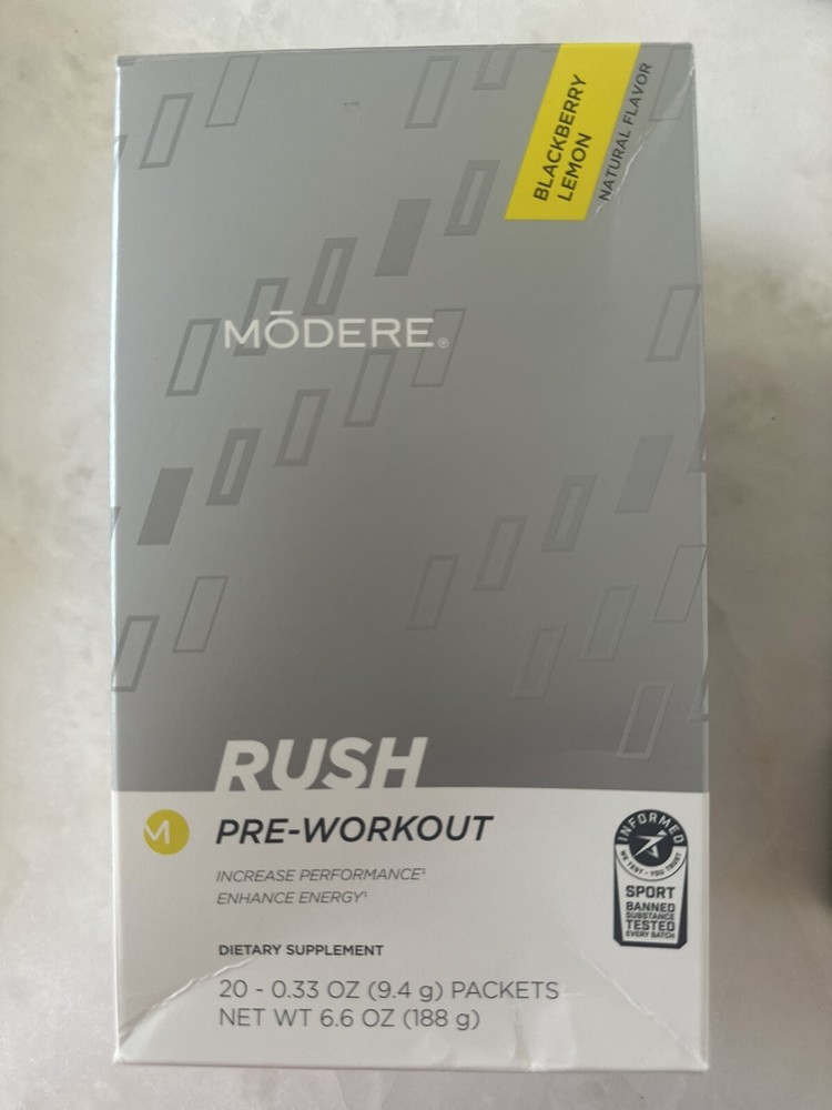 MODERE Rush Pre-Workout & Recover Post-Workout 20 Packets in Each Box New Sealed