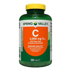 Spring Valley Vitamin C Supplement with Rose Hips Tablets, 500 mg, 250 Count