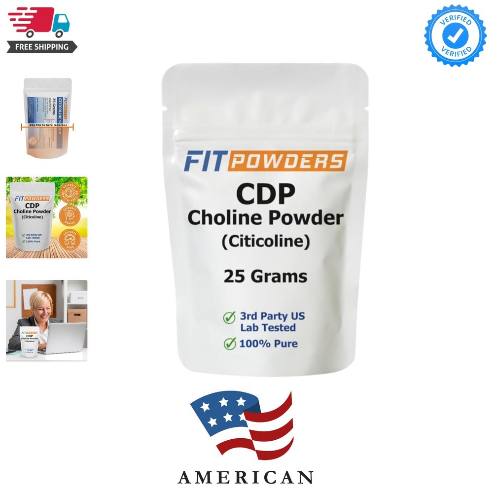 Citicoline Powder, Pure CDP Choline with Scoop 25 Grams